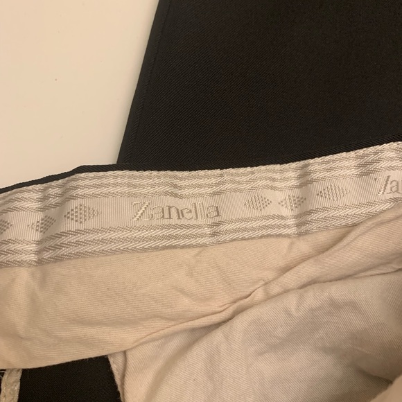 Zanella Mens Size 35/30 Black Pleated Cuffed Italy Career Business Dress Pants - Picture 4 of 5